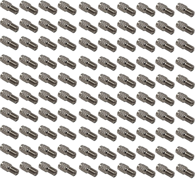 Muzzys (Pack of 100) Muzzys Double Seal Flow Through Valve Stem Extension Tire Caps Inflate Thru for High Pressure Truck Car RV Semi Tires INFLATE TIRES AND CHECK PRESSURE WITHOUT REMOVING THE CAPS! V2B DS-1 - Image 1